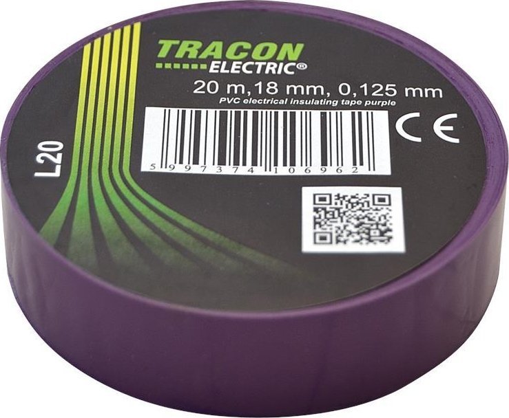 Tracon Electric Taśma izolacyjna 20mx18mm fiolet