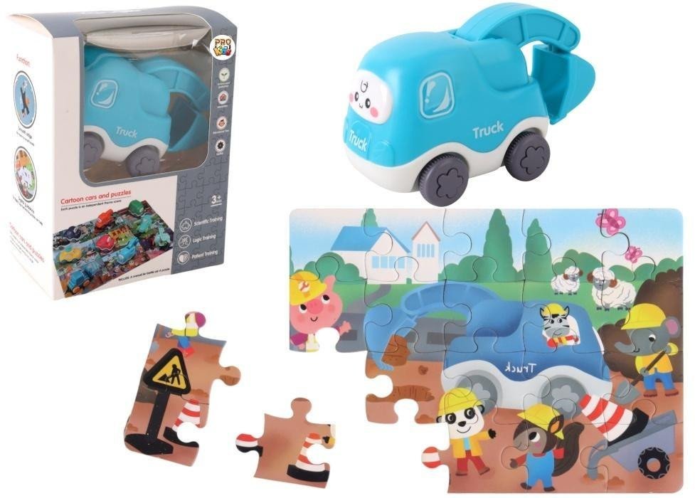 Auto puzzle Przygoda drogowa koparka