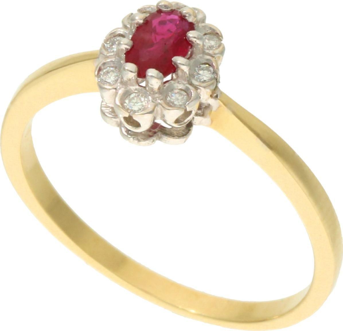 Rosanto Złoty pierścionek z rubinem i brylantami roz. 12 585 14k