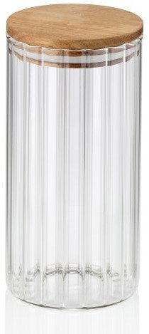 Kela Pojemnik kuchenny Dorothea, szkło borokrzemowe/drewno akacjowe, 0,9 l, śred. 9 x 18 cm