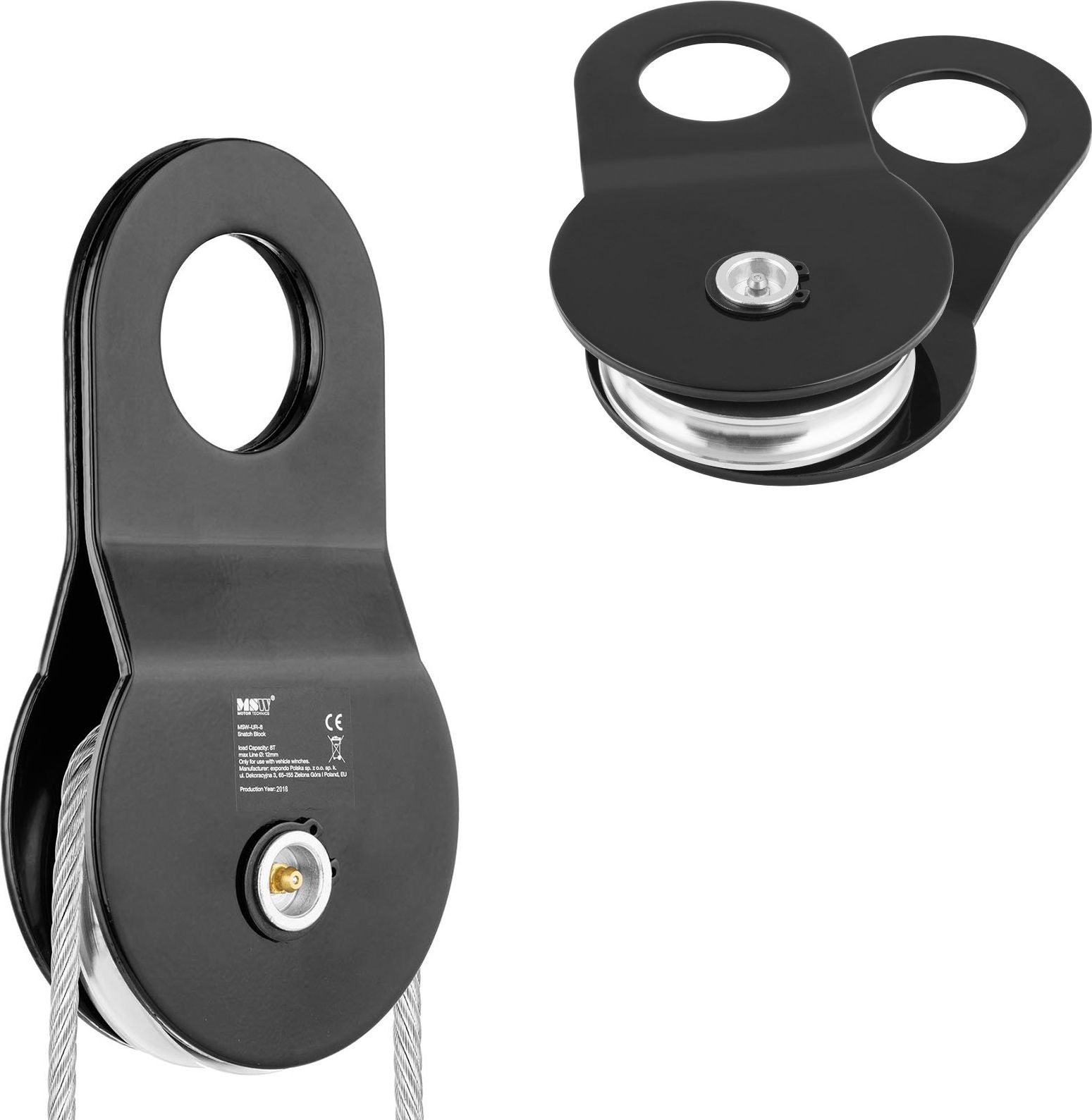 MSW Bloczek zblocze linowe do wyciągarki wciągarki linowej udźwig 8 t Bloczek zblocze linowe do wyciągarki wciągarki linowej udźwig 8 t