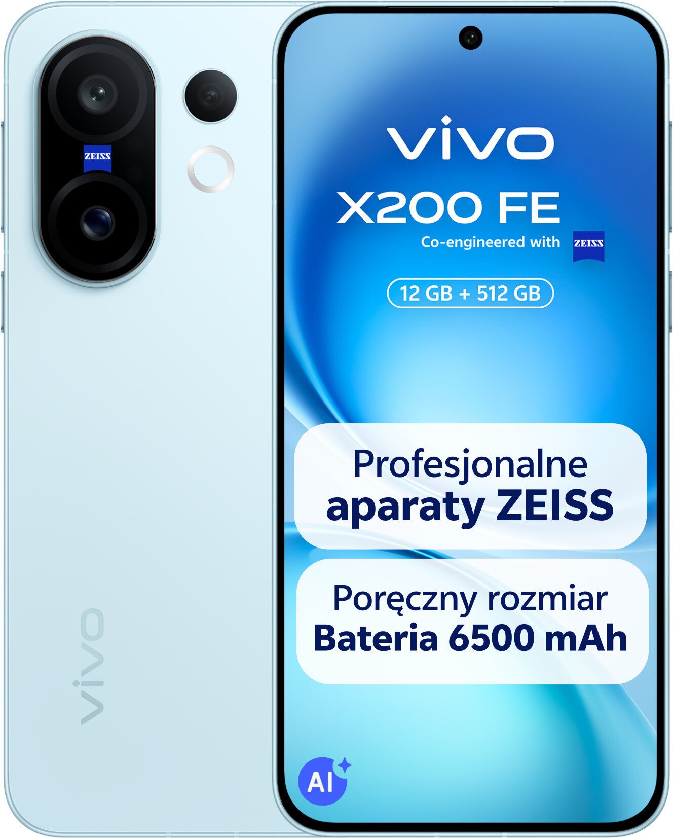Smartfon Vivo X200 FE 5G 12/512GB Niebieski (5670272)