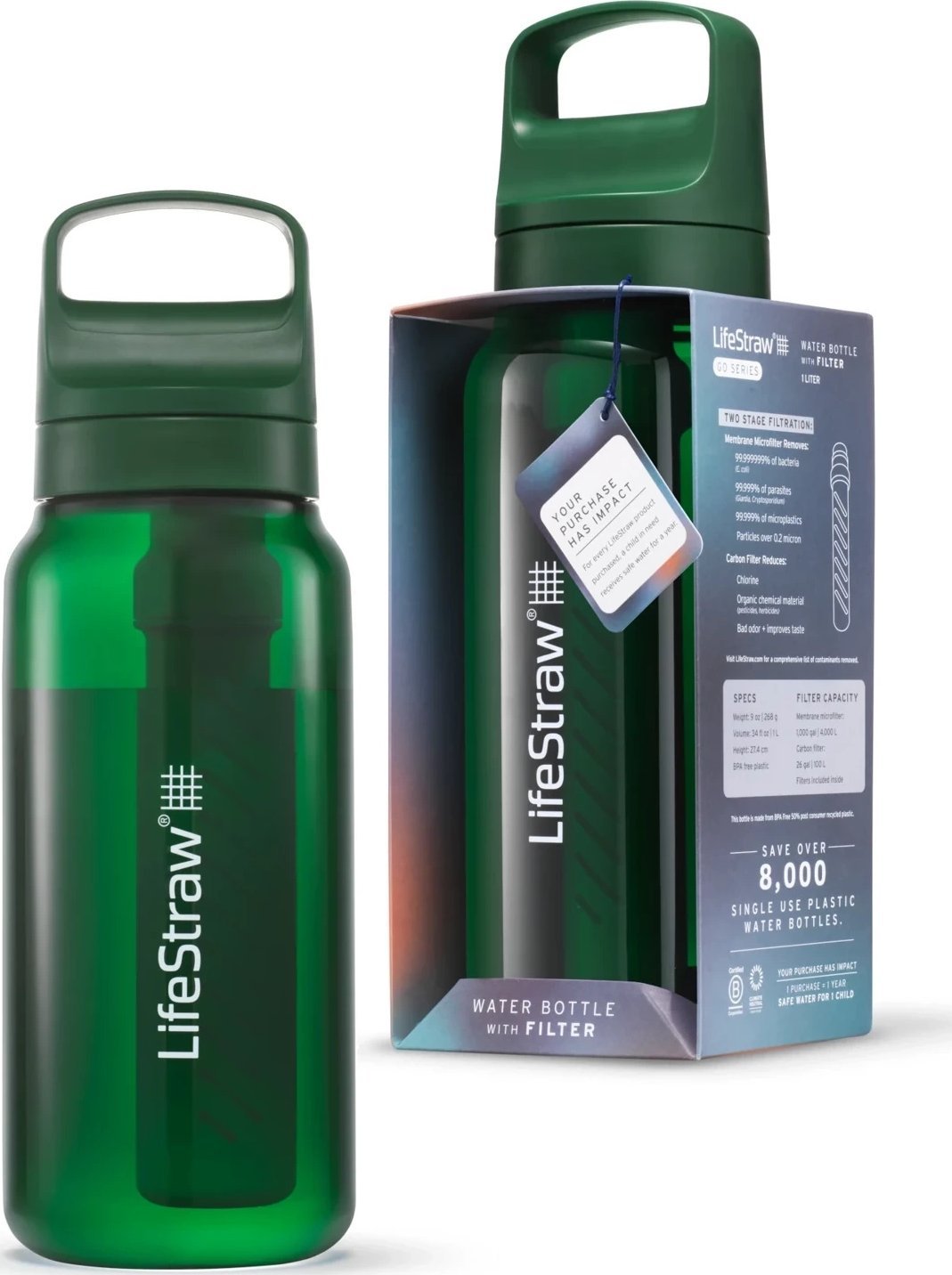 LifeStraw Go 2.0 Zielona butelka filtrująca 1L Terrace Green