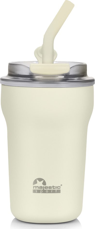 Kubek termiczny ze słomką Majestic Sport Hoody 420 ml biały