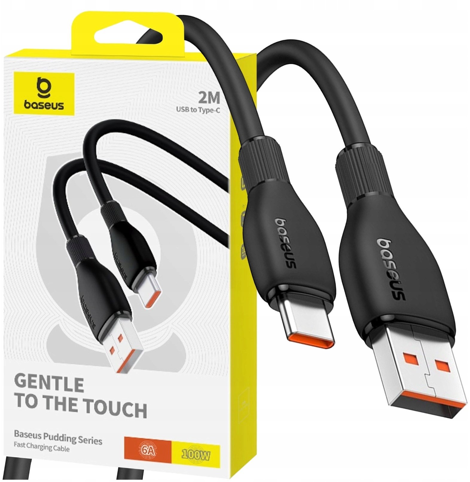 Kabel USB Baseus Kabel Pudding Series 100W USB-A - USB-C 2m - czarny