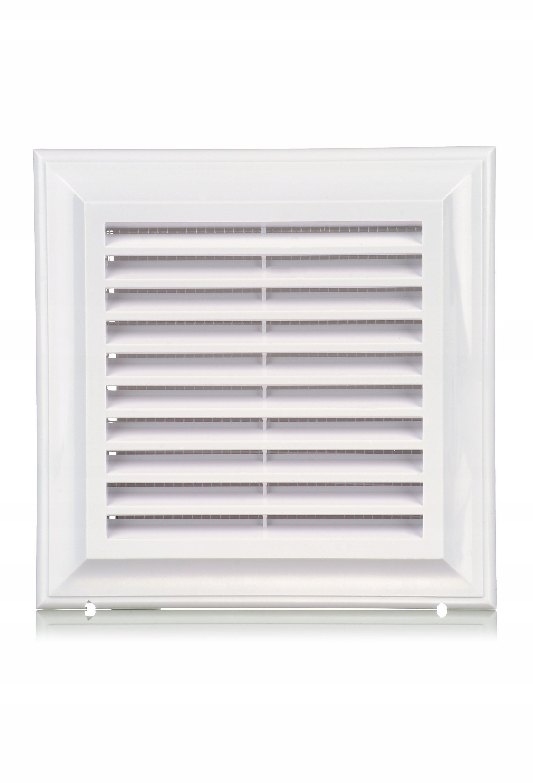 Kratka wentylacyjna 180x180mm z siatką i kołnierzem okragłym fi 125mm biała EL180AK