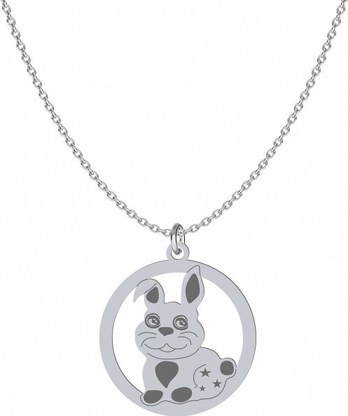 Radziszewska Jewellery Naszyjnik Srebrny Królik Króliczek Łańcuszek Grawer Dedykacja Prezent