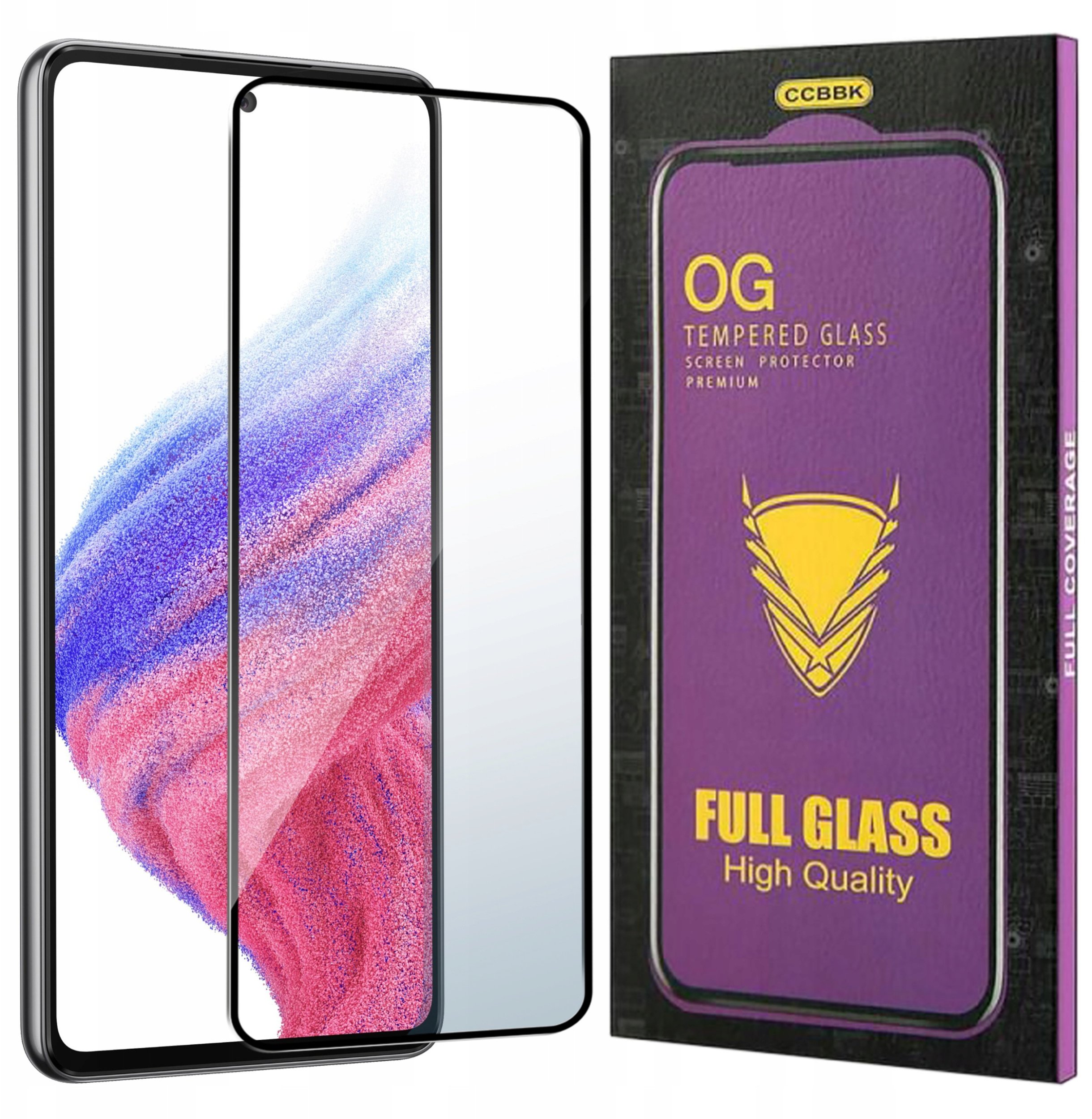 Szkło HARTOWANE 5D do Samsung A52 | A53 5G OG PREMIUM CAŁY EKRAN PEŁNE