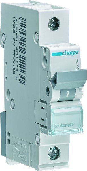 Hager Wyłącznik nadmiarowoprądowy, 6kA, charakterystyka C, 1-biegunowy, 4A