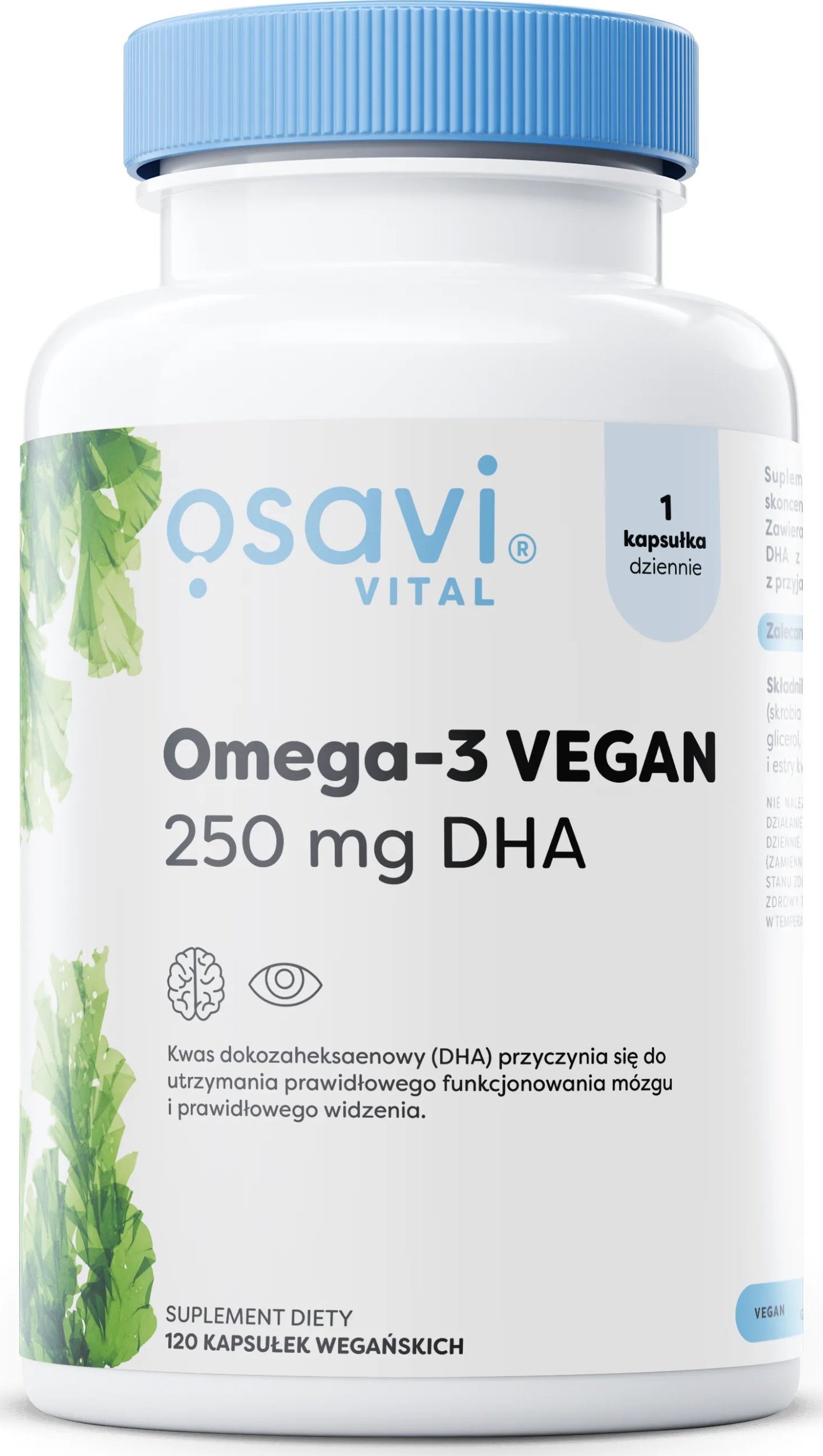 Osavi Osavi - Omega-3, Wegańskie, 250mg DHA, 120 kapsułek miękkich