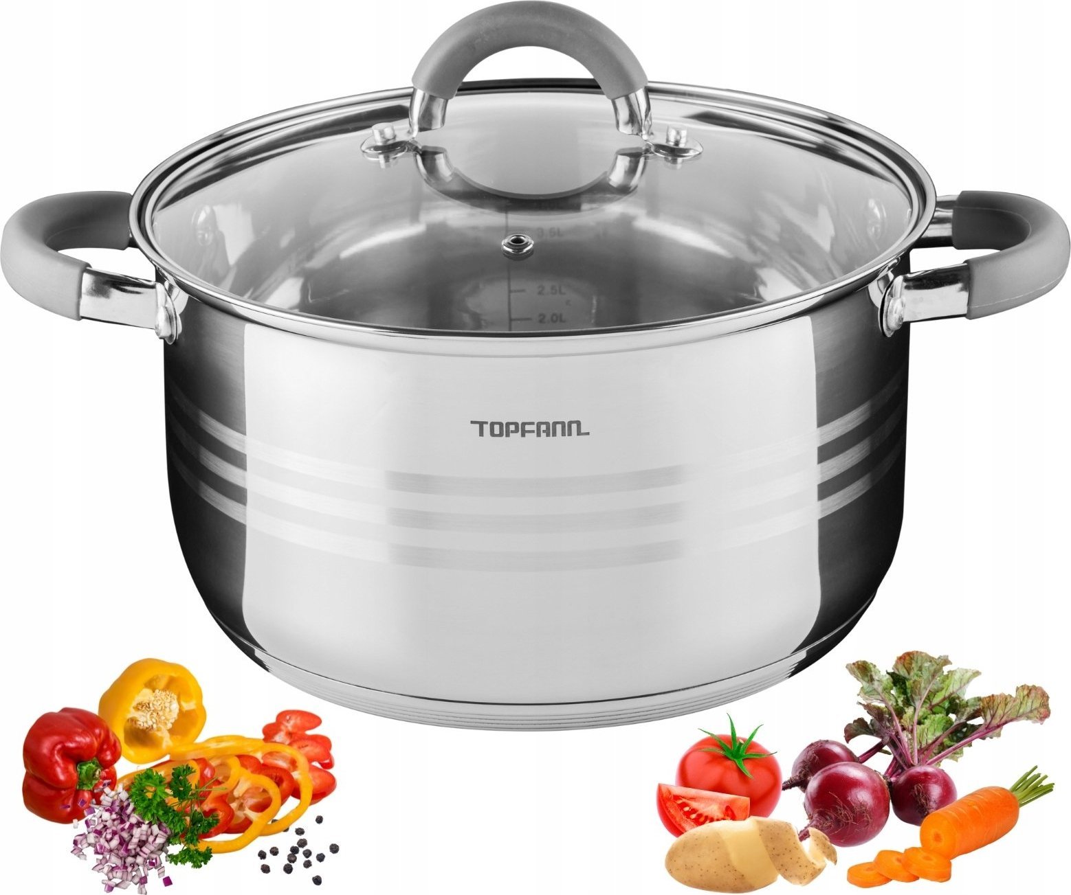 Topfann GARNEK ZE STALI NIERDZEWNEJ 22CM GAZ 4L INDUKCJA