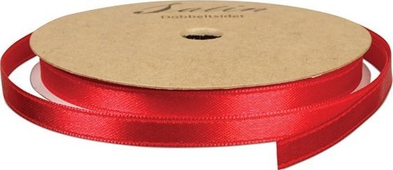 Vrige Satinbånd 10mm 10m rød