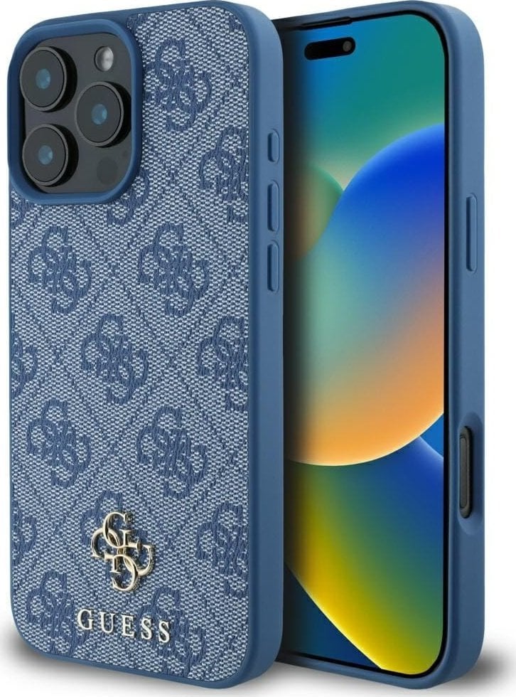 Etui Guess HC PU 4G Small 4G and Classic do iPhone 16 Pro Max MagSafe niebieski