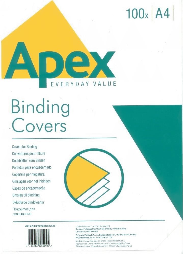 Fellowes Okładka do bindowania A4 Apex light 150 mic