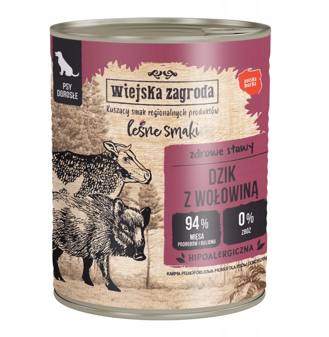 Wiejska Zagroda Leśne smaki z dzikiem i wołowiną 800g