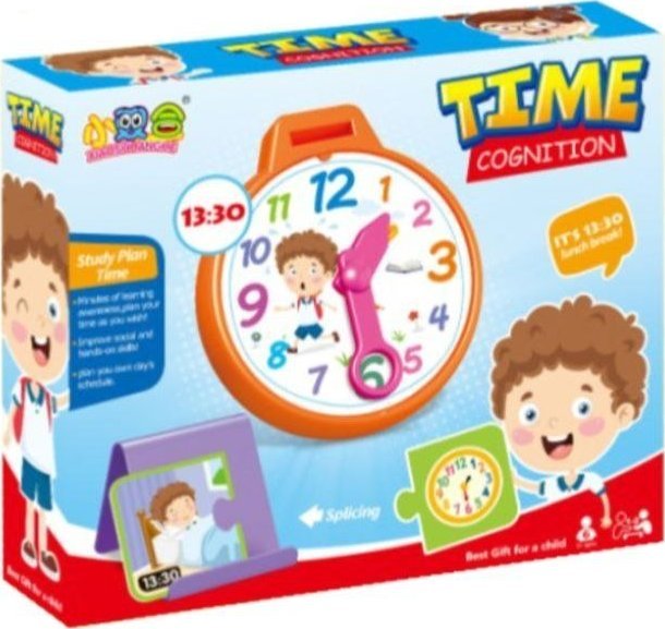 Zegar Do Nauki Godzin + 30 Kart Puzzle Edukacyjna Gra Nauka Godzin