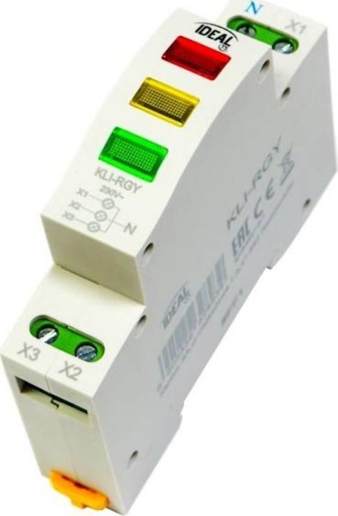 Kanlux Wskaźnik obecności napięcia na szynę TH35 KLI-RGY czerwony/zielony/żółty 32893