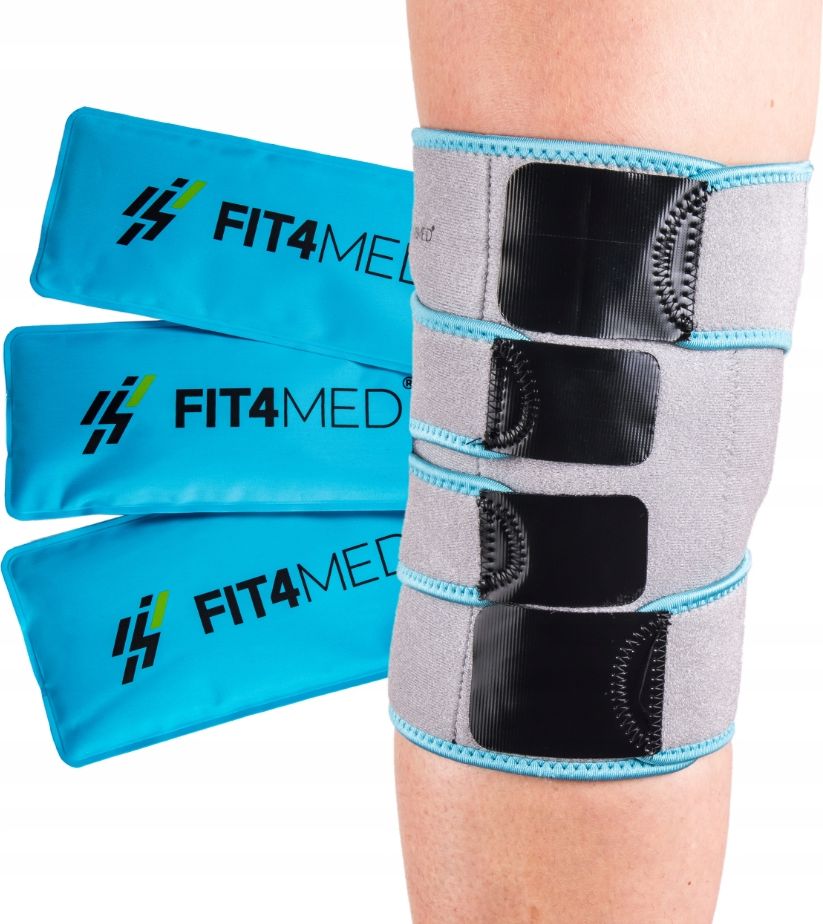 Fit4Med Opaska Na Kolano Z 3 Wkładami Żelowym Ciepło/Zimno