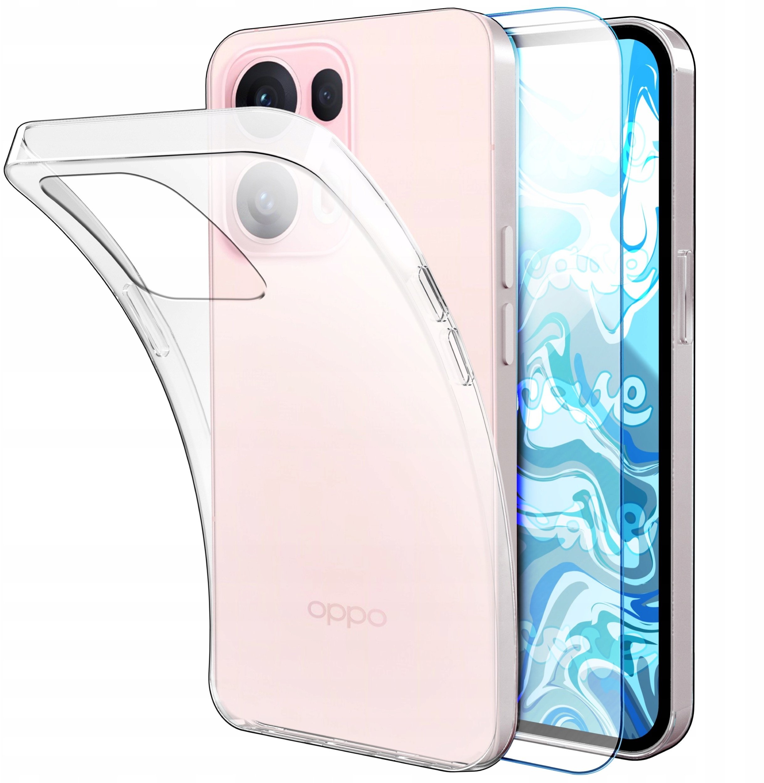Etui Do Oppo Reno13 (Przezroczyste, Silikonowe, Obudowa, Plecki) Szkło 9H