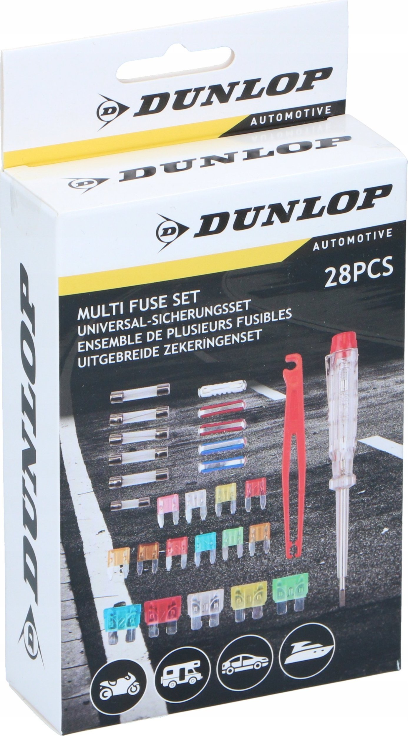 Dunlop Dunlop - Zestaw bezpieczników + próbnik napięcia 28 elementów