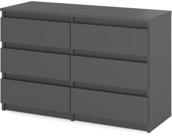 Komoda Z 6 Szufladami 100cm Hugo Młodzieżowa Szafka Rtv Do Salonu Szara Mat