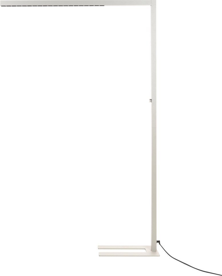 Lampa podłogowa Beliani Lampa podłogowa LED metalowa srebrna MENSA