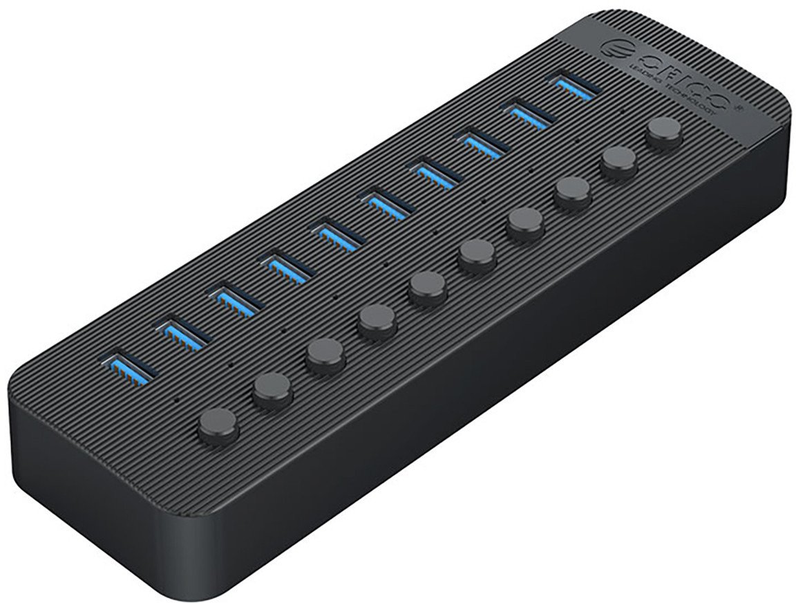 Hub CT2U3-10AB z włącznikami 10x USB-A - czarny Hub CT2U3-10AB z włącznikami 10x USB-A - czarny