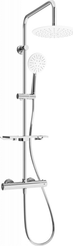 Zestaw prysznicowy Mexen Mexen KT67 zestaw prysznicowy natynkowy z deszczownicą i baterią termostatyczną, chrom/biały - 771506793-00