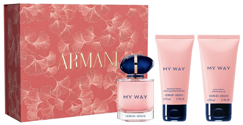 Giorgio Armani My Way zestaw woda perfumowana spray 50ml + balsam do ciała 50ml + żel pod prysznic 50ml