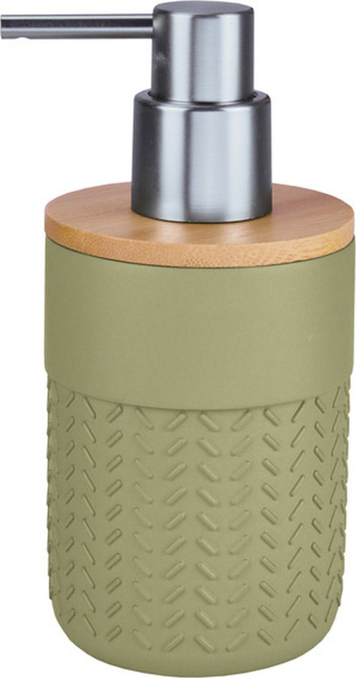 Dozownik do mydła Kleine Wolke Kleine Wolke Dash Dozownik do mydła Dill Zielony jodełka kompozyt/bambus