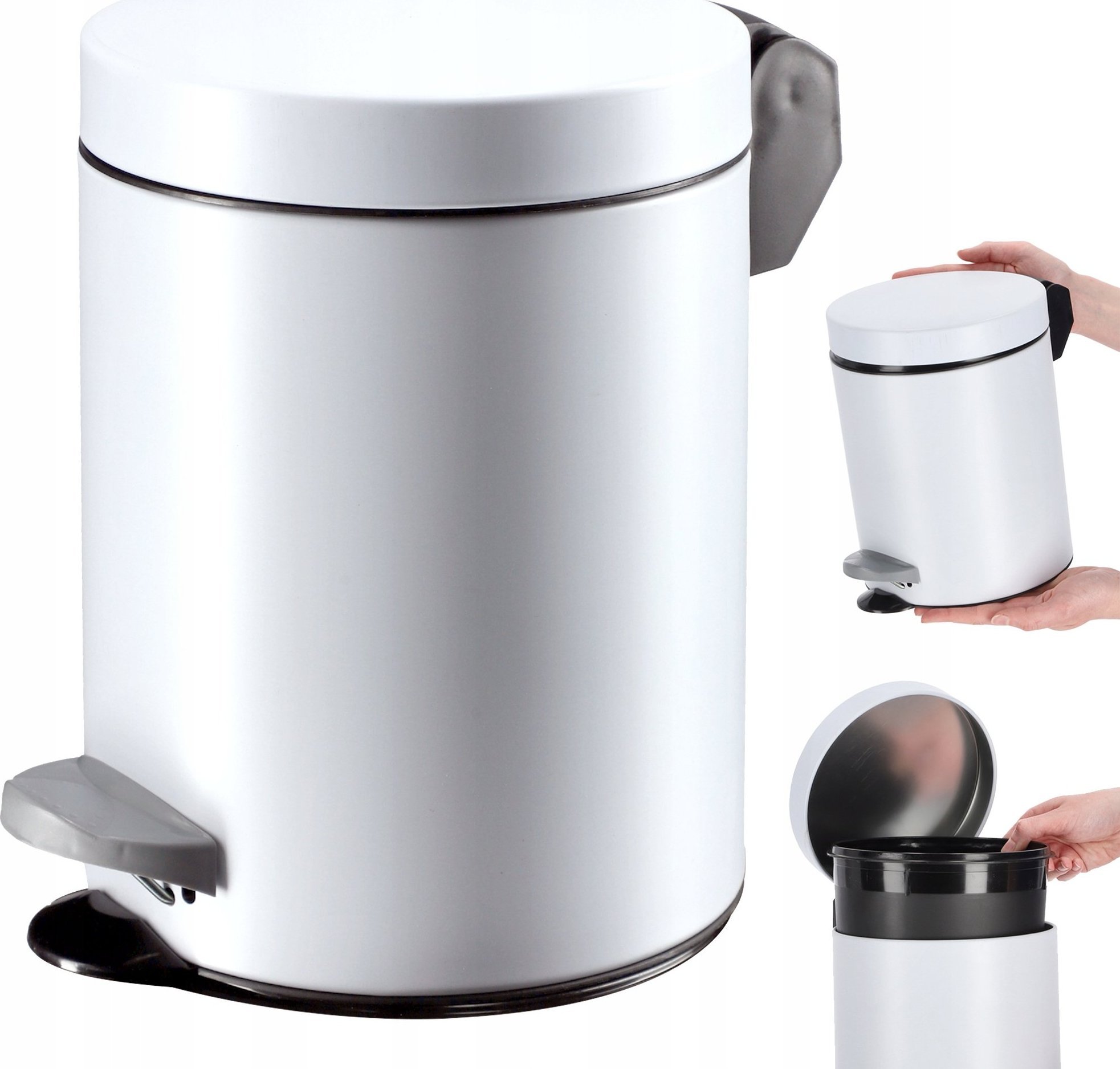 Kosz na śmieci Kadax na pedał biały