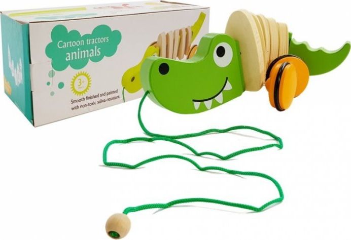 Lean Sport Drewniany Krokodyl na Kółkach (7243)