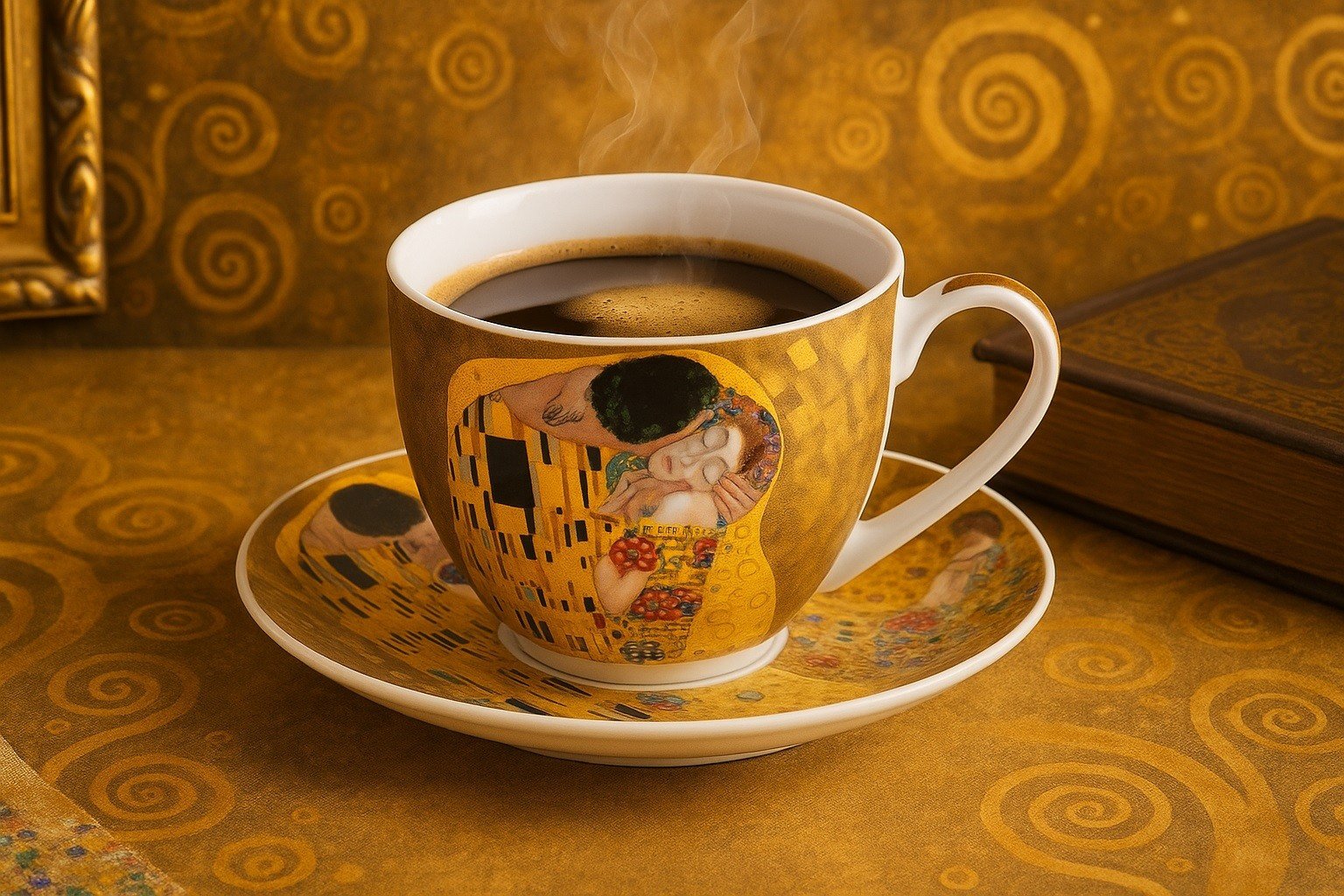 Filiżanka porcelanowa 250 ml + spodek The Kiss Classic