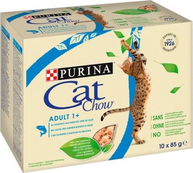 Purina Karma Cat Chow Adult Łosoś Fasolka Multipack 10x85g