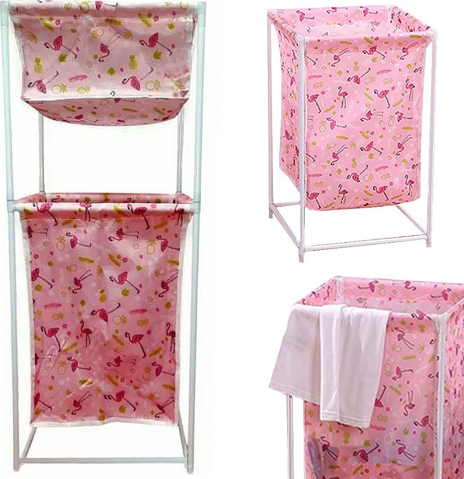 Verk Kosz na pranie podwójny półka na odzież bieliznę Kosz na pranie podwójny półka na odzież bieliznę