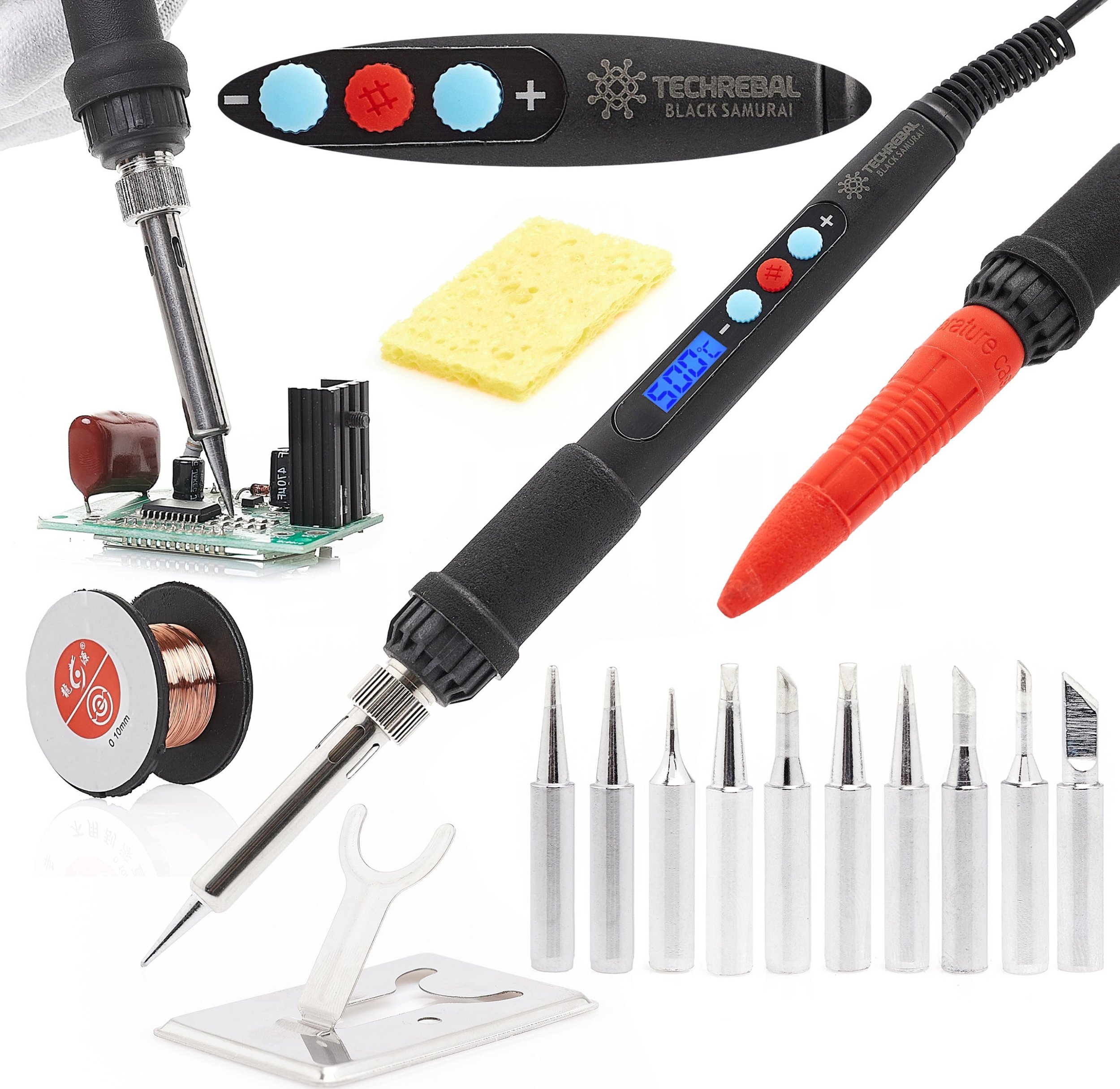 Lutownica Precyzyjna Grotowa 60W Techrebal Wyświetlacz LCD 10 Grotów 900M