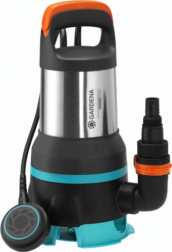 Gardena pompa zatapialna do wody brudnej 15000 stal nierdzewna 28,6 x 46 cm czarna