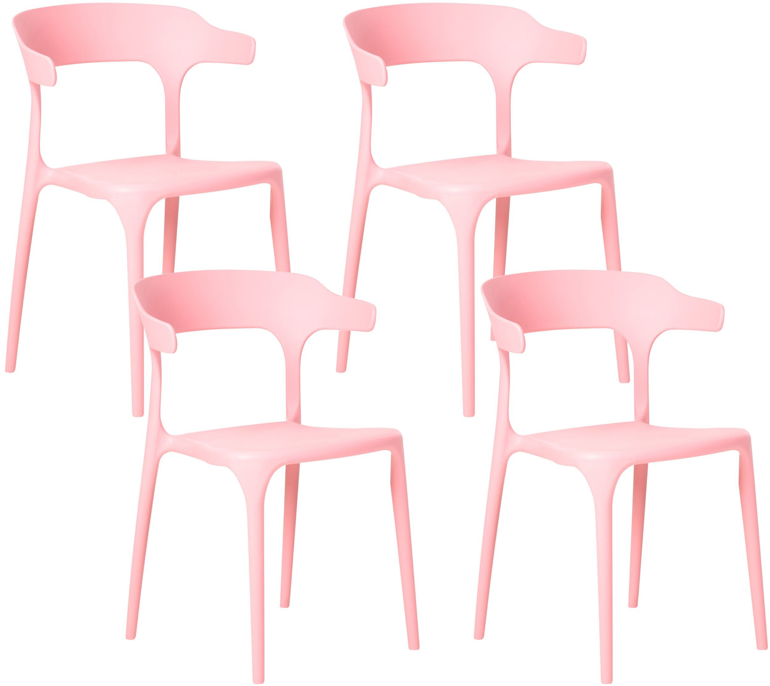 Zestaw 4 krzeseł ogrodowych GUBBIO Różowy