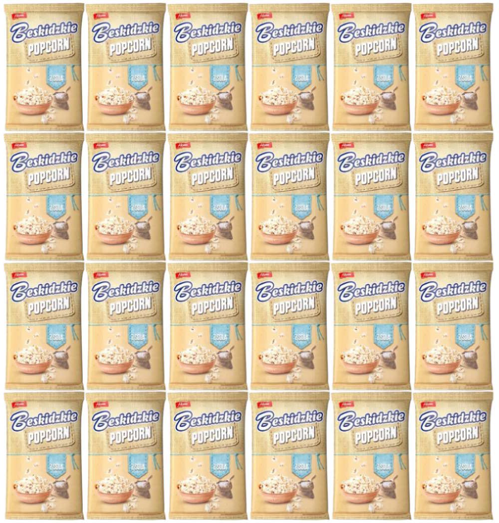 Beskidzkie Popcorn z solą 90 g x 24 sztuk