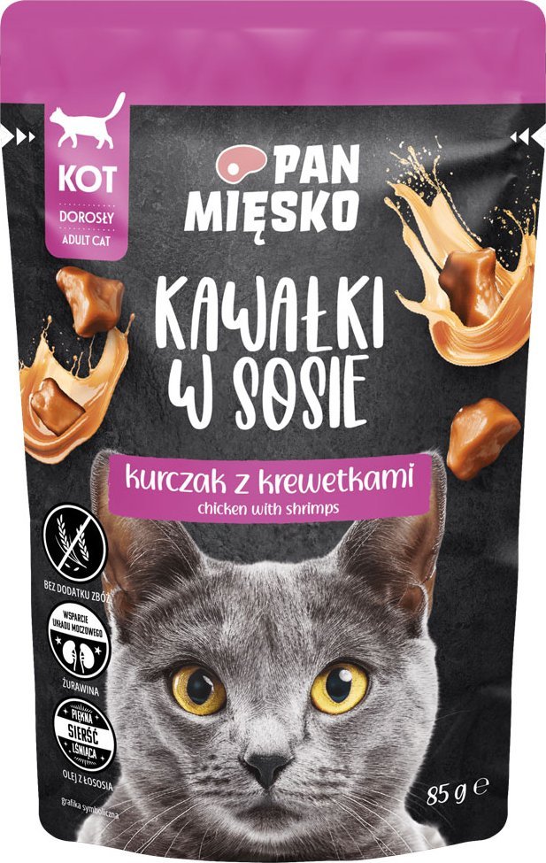 Pan Mięsko Kawałki w sosie Kurczak z krewetkami (dorosły) 85g