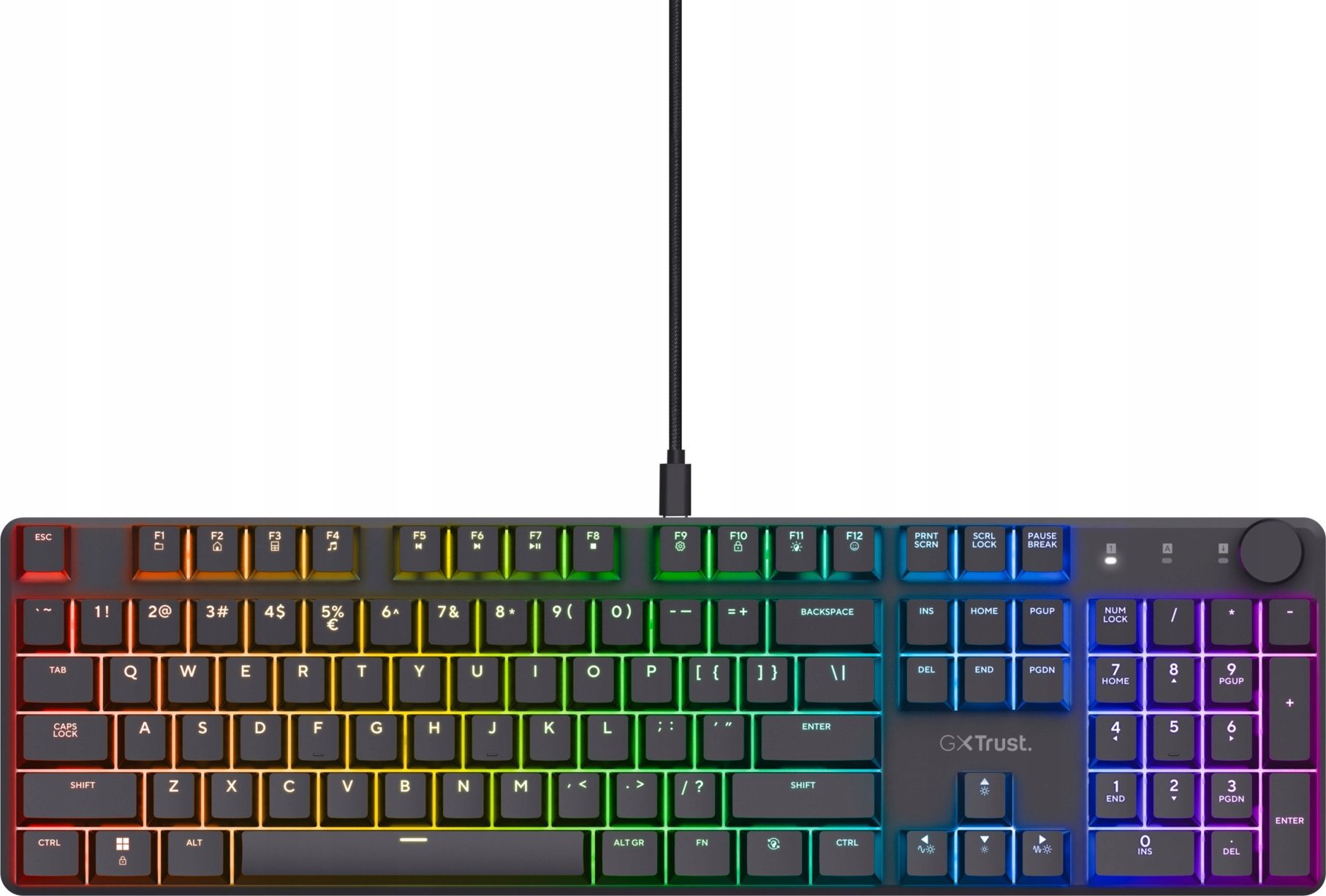 Klawiatura Trust TRUST klávesnice GXT 866 TORIX Herní Klávesnice, USB, USB-C, EN