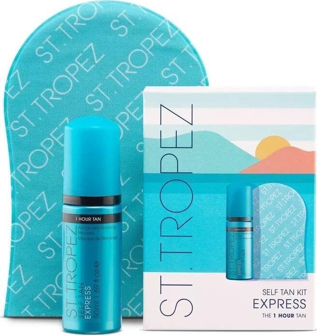 ST.TROPEZ St. Tropez Self Tan Express zestaw ekspresowa samoopalająca pianka 50ml + rękawica