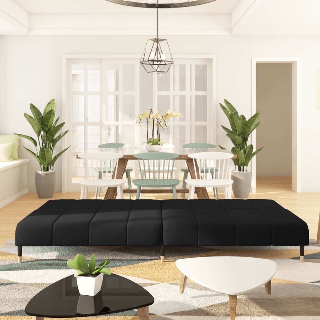 vidaXL vidaXL 2-osobowa kanapa, czarna, tapicerowana aksamitem