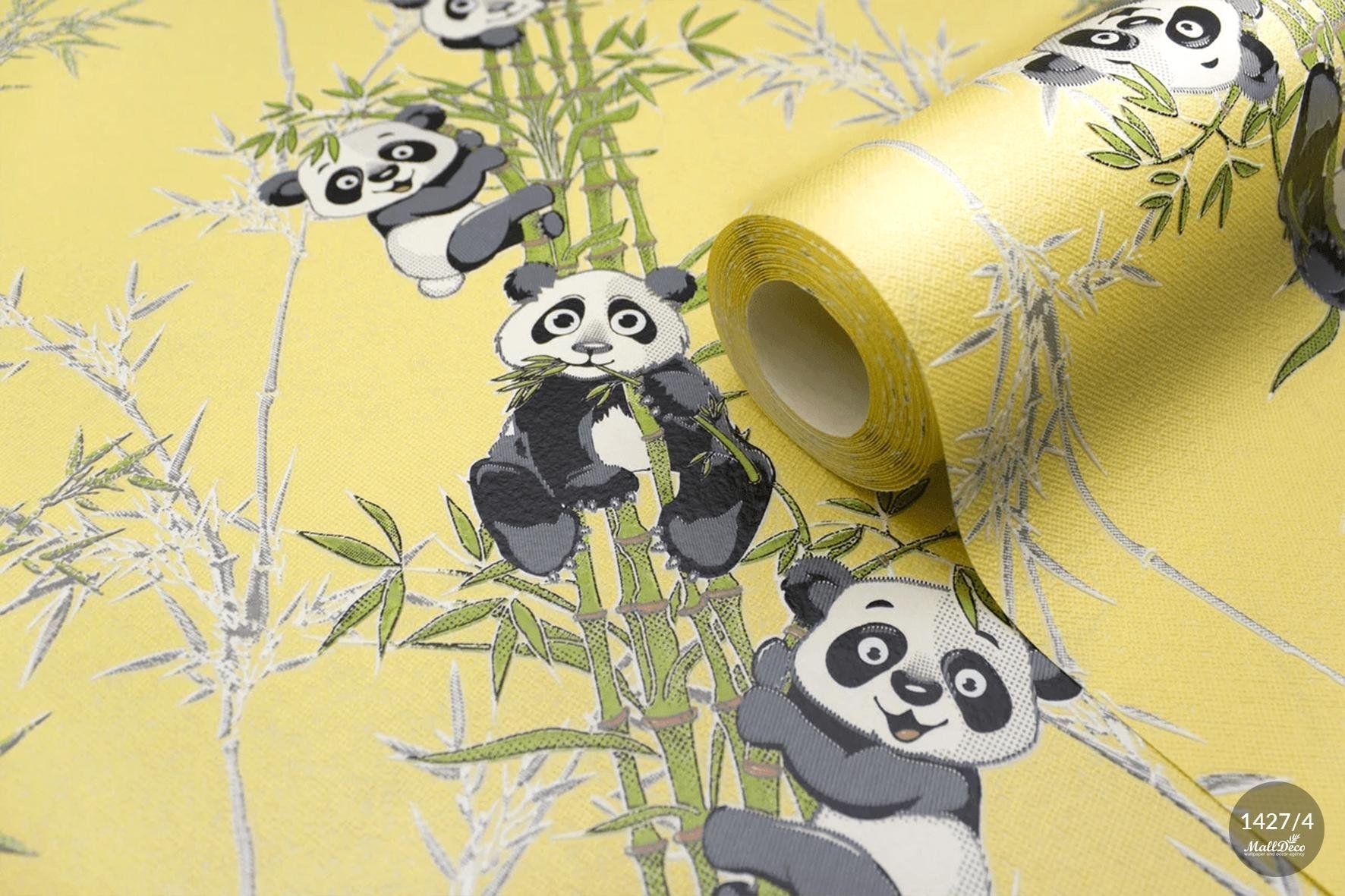MallDeco TAPETA WINYLOWA PANDA DECOR