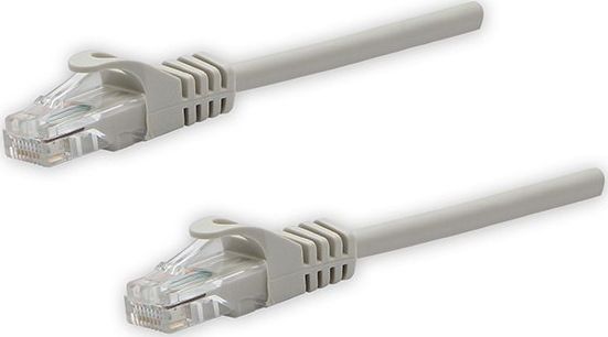 UTP patchcord, Cat.5e, RJ45 M-1m, nieekranowany, szary, czysta miedź economy