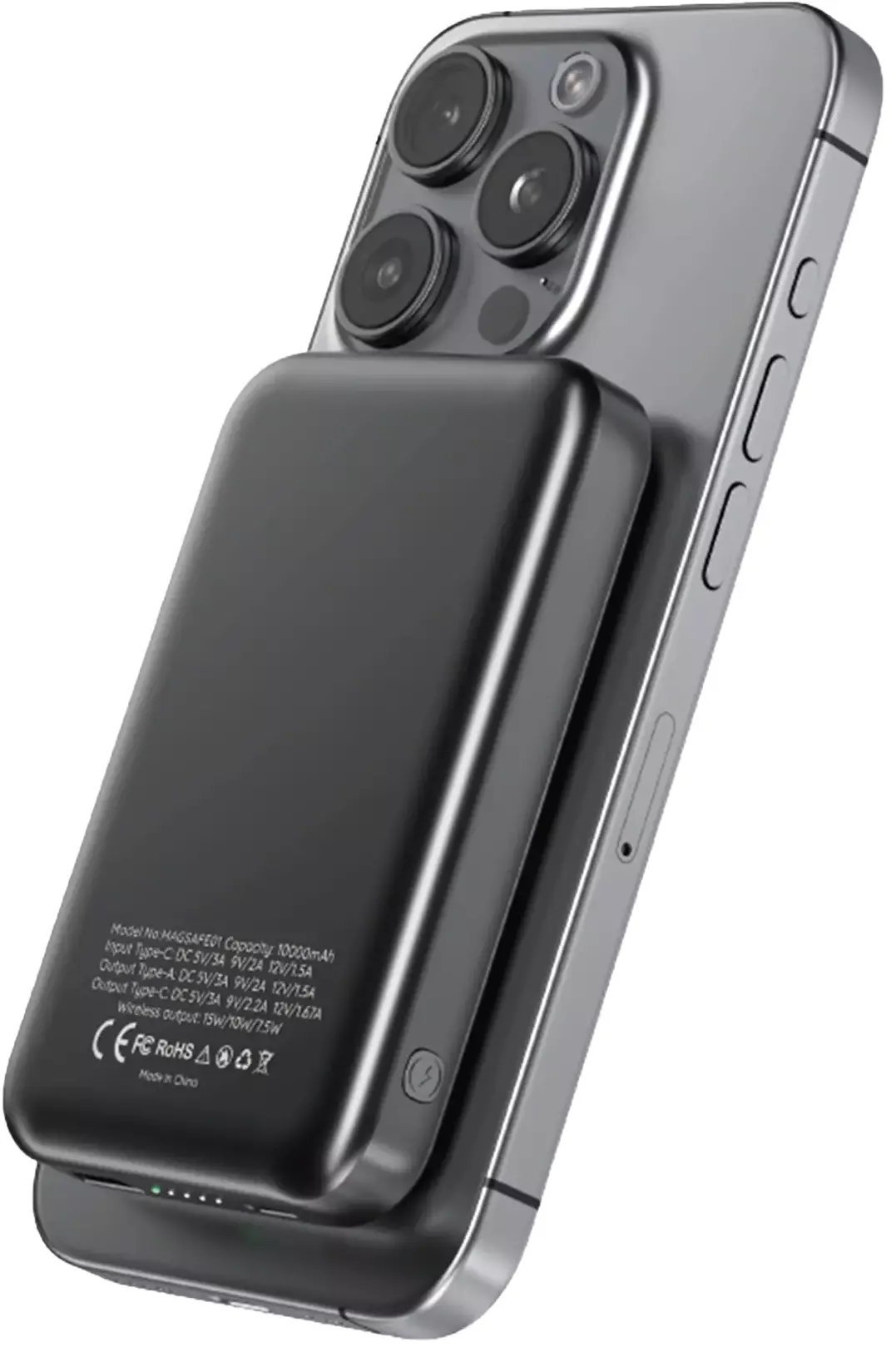 Extralink MagSafe 10000mAh Grafitowy | Powerbank | Power bank, 38.5Wh PD20W+15W USB-C USB-A