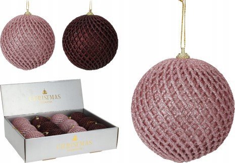 Koopman Bombka na choinkę zdobiona nietłukąca 10 cm 1szt