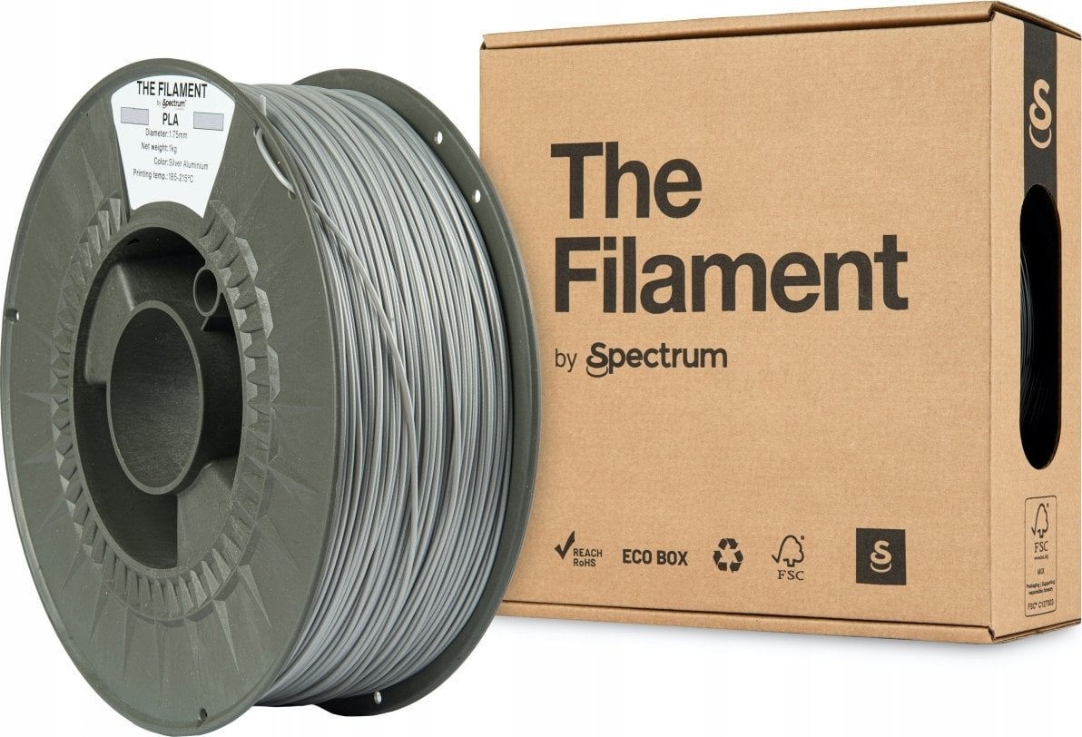 The Filament 3D filament, PLA, 1,75mm, 1000g, TF-24006, silver aluminium