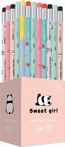 BTS Ołówek z gumką HB szkolny kolorowy wzór