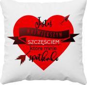 Koszulkowy Jesteś największym szczęściem - poduszka z nadrukiem